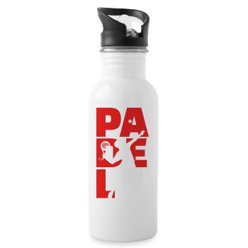 Padel Player Saying Racket Tennis Training Ball - Water bottle with straw - white - Right