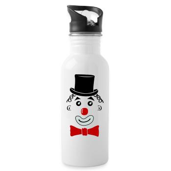 clown smile - Trinkflasche mit integriertem Trinkhalm - Weiß - Rechts