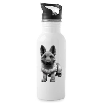 Chiot Berger Allemand Propriétaire Chien - Gourde avec paille intégrée - blanc - Droite