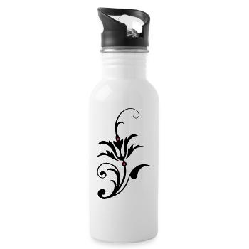 Tribal Silenzium Trio Cello Violin Steicher Music - Water bottle with straw - white - Right
