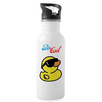 Be Cool - Trinkflasche mit integriertem Trinkhalm - Weiß - Rechts