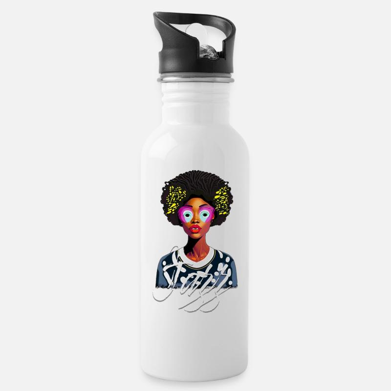 Jazz - Water bottle with straw - white