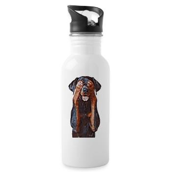 Cannot Look - Water bottle with straw - white - Right