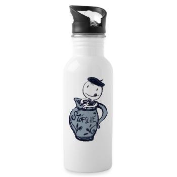 Stöfsche - Trinkflasche mit integriertem Trinkhalm - Weiß - Rechts