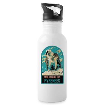 Bartgeier Pyrenäen-Nationalpark: majestätische Fauna - Trinkflasche mit integriertem Trinkhalm - Weiß - Rechts