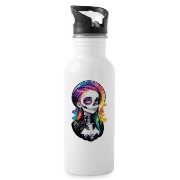 Halloween - Rock & Rainbow - Water bottle with straw - white - Right