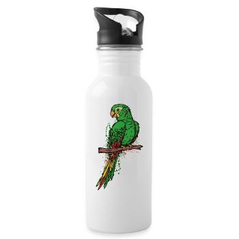 Animal, Zoo, Bird, Parrot, Bird Lover, Pet - Water bottle with straw - white - Right