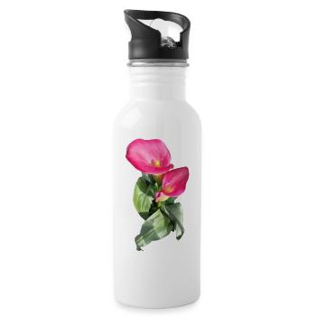 CALLASPink Calla Blossom Magic - Water bottle with straw - white - Right