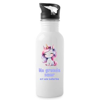 My big sister is a ballerina - Water bottle with straw - white - Right