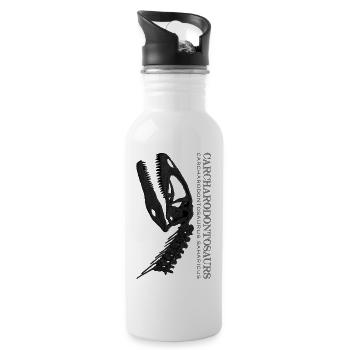 Carcharodontosaurus Schädel Fossil black - Trinkflasche mit integriertem Trinkhalm - Weiß - Rechts