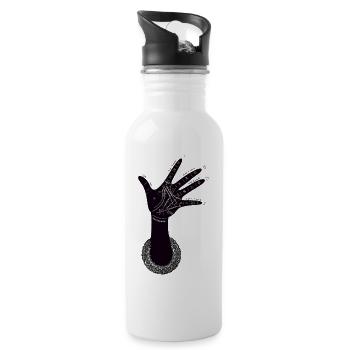 Handlesen Spirituell Esoterik Witch Hexe Wicca - Trinkflasche mit integriertem Trinkhalm - Weiß - Rechts