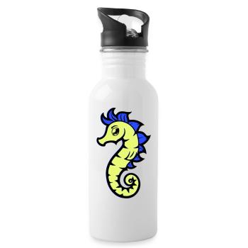 seepferd seepferdchen comic - Trinkflasche mit integriertem Trinkhalm - Weiß - Rechts