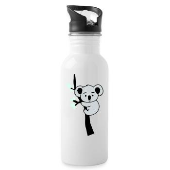 Koala Ours Bande Dessinée Arbre - Gourde avec paille intégrée - blanc - Droite