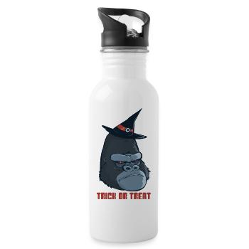 Halloween Gorilla - Water bottle with straw - white - Right