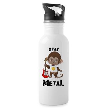 Stay Metal - singe - Gourde avec paille intégrée - blanc - Droite
