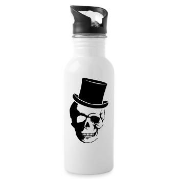 Skull Cylinder - Water bottle with straw - white - Right