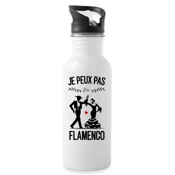 I CAN'T I HAVE FLAMENCO - HUMOR - Water bottle with straw - white - Right