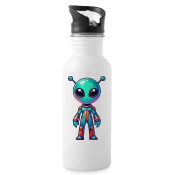 Bande dessinée extraterrestre - Gourde avec paille intégrée - blanc - Droite