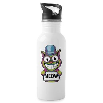 Meow Madness - Water bottle with straw - white - Right