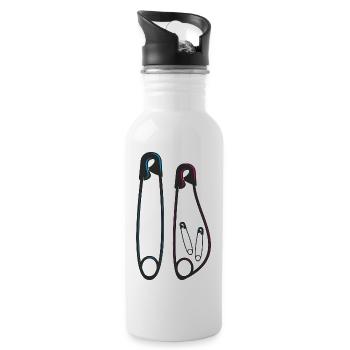 Annonce de grossesse Gémeaux Bébés Parents - Gourde avec paille intégrée - blanc - Droite