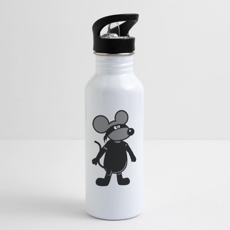 Mouse Evil Robber Ninja Raid Thief Burglar Water bottle with straw