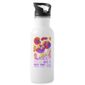 Juicy Peach Statement - Trinkflasche mit integriertem Trinkhalm - Weiß - Rechts