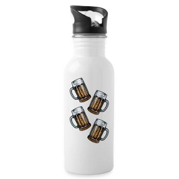 Beer Mug Beer Glass - Water bottle with straw - white - Right