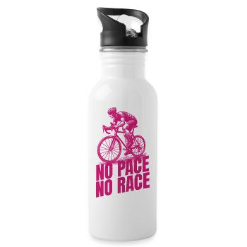 no pace no race - Water bottle with straw - white - Right