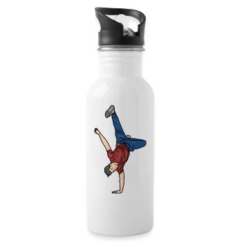 B Boy Drawing - Water bottle with straw - white - Right