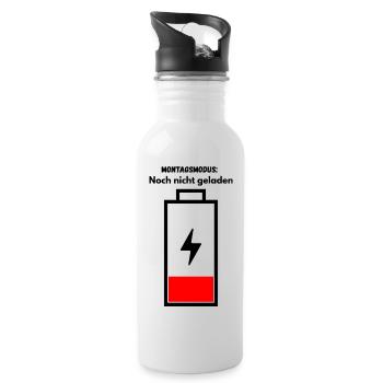 Montagsmodus Noch nicht geladen - Trinkflasche mit integriertem Trinkhalm - Weiß - Rechts
