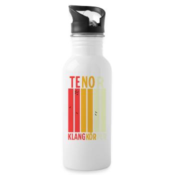 Chor Begeisterung: Tenor Klangkörper - Trinkflasche mit integriertem Trinkhalm - Weiß - Rechts