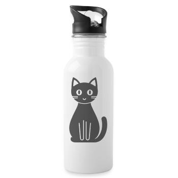 Bande dessinée Chat - Gourde avec paille intégrée - blanc - Droite