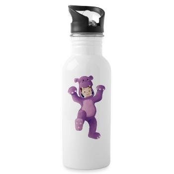 Boy dressed as a hippopotamus - Water bottle with straw - white - Right