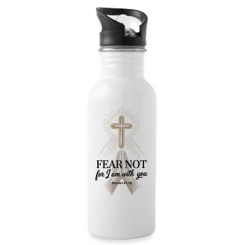 Inspirational Bible Verse T-Shirt for Christians - Water bottle with straw - white - Right