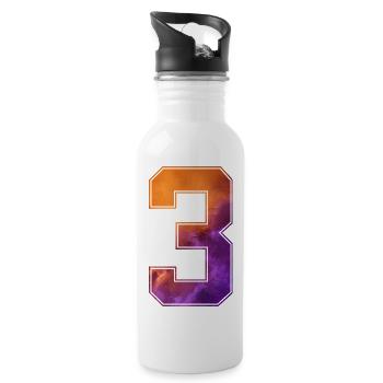 NO. 3 NUMBER 3 COLLEGE 3RD BIRTHDAY - Water bottle with straw - white - Right