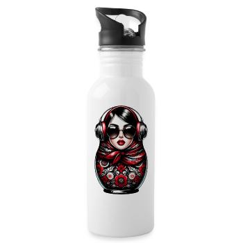 Russian Matryoshka Music Russia Russian - Water bottle with straw - white - Right