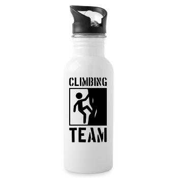Climbing Team Berge Klettern - Trinkflasche mit integriertem Trinkhalm - Weiß - Rechts