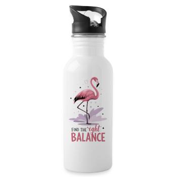 Flamingo Find The Right Balance Mindfulness Yoga - Water bottle with straw - white - Right