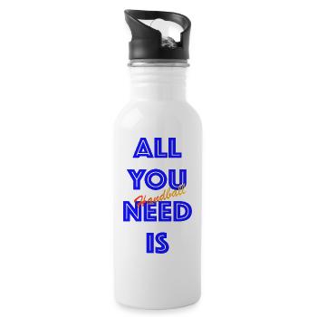 All You Need Is Handball (Blue) - Water bottle with straw - white - Right