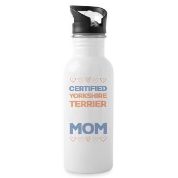 Yorkie Mama certifiée - Gourde avec paille intégrée - blanc - Droite
