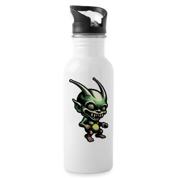 Green Goblin in Retro-Comic Style - Water bottle with straw - white - Right
