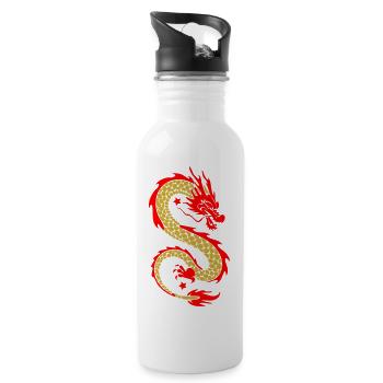 Golden Dragon Flame Emblem - Water bottle with straw - white - Right