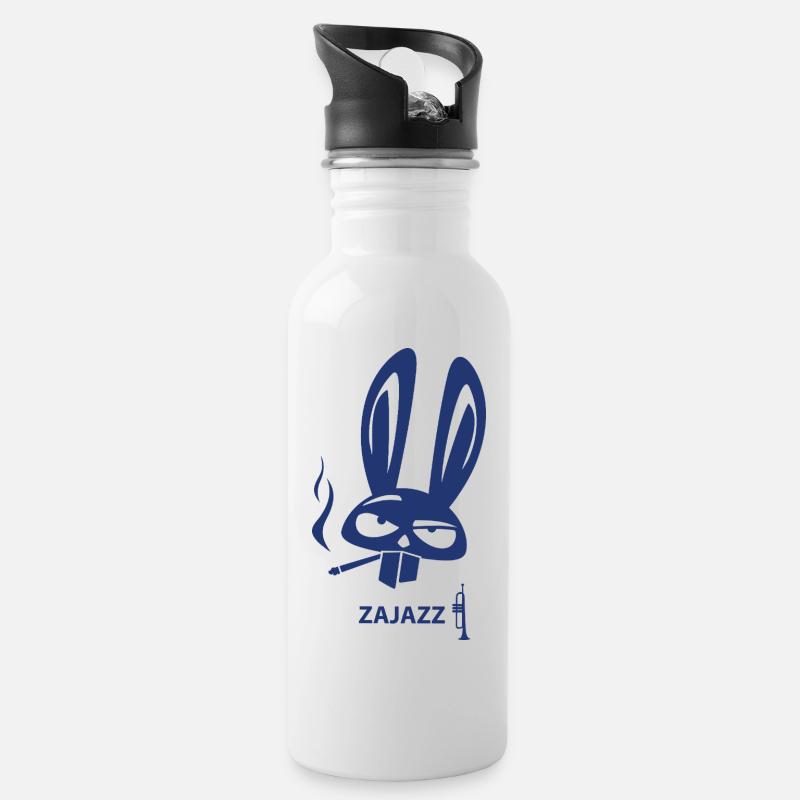 ZAJAZZ - Trinkflasche mit integriertem Trinkhalm - Weiß