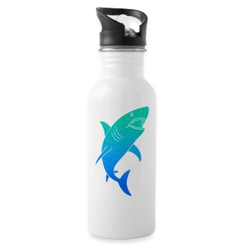 Requins Requins Enfants Colorés Garçons Garçons Shark - Gourde avec paille intégrée - blanc - Droite
