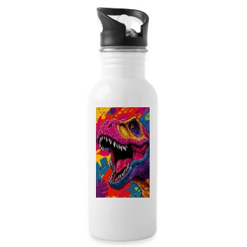 dinosaur - Water bottle with straw - white - Right
