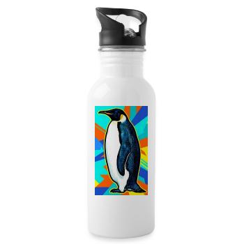 pingouin - Gourde avec paille intégrée - blanc - Droite