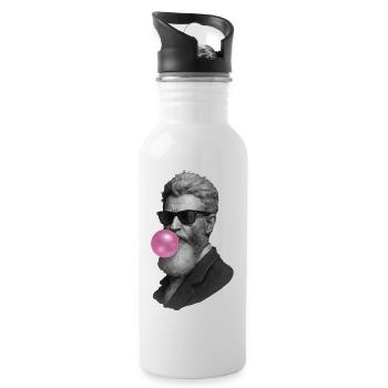 John Brown Bubble Gum. - Trinkflasche mit integriertem Trinkhalm - Weiß - Rechts