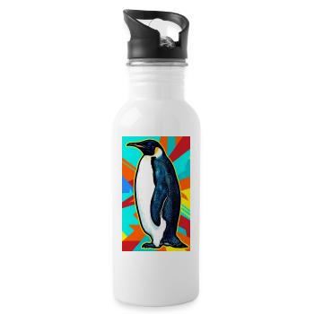 penguin - Water bottle with straw - white - Right