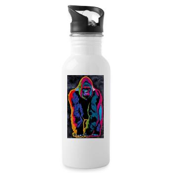gorilla - Water bottle with straw - white - Right