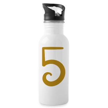 5 - Gourde avec paille intégrée - blanc - Droite